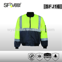 Verkehrswarnung Polyester gepolsterte Stoff Sicherheitsjacken reflektierende Jacke Bomber Jacke